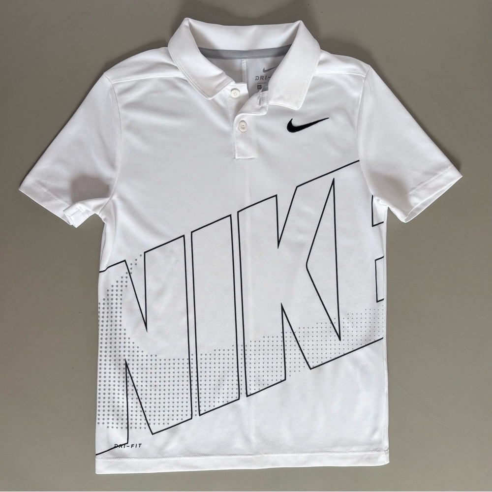 NIKE Golf Essentials Dri-Fit Graphic Print Short Sleeve Performance Polo Shirt